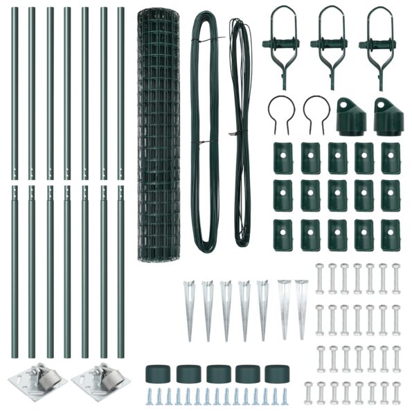 vidaXL Euro plot s 7 špicatými stĺpmi 1.6x10 m pozinkovaná oceľ zelená – Obrázok 5