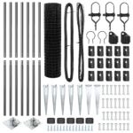 vidaXL Euro plot so 7 špicatými stĺpmi 1.4x10 m pozinkovaný oceľový sivý – Obrázok 5