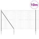 vidaXL Euro plot so 7 kolíkmi 1.6x10 m pozinkovaná oceľ sivá – Obrázok 3