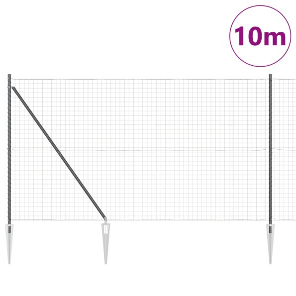 vidaXL Euro plot so 7 kolíkmi 1.6x10 m pozinkovaná oceľ sivá – Obrázok 3