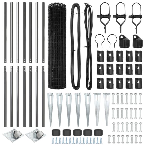 vidaXL Euro plot s 7 hrotovými stĺpikmi 1,4x10 m pozinkovaná oceľ šedá – Obrázok 5