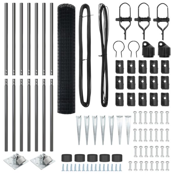 vidaXL Euro plot s 7 hrotmi 1.6x10 m pozinkovaná oceľ sivá – Obrázok 5