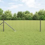 vidaXL Euro plot s 7 hrotmi 0.4x10 m pozinkovanej ocele sivej farby