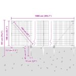 vidaXL Euro plot s 7 hrotmi 1.4x10 m pozinkovaná oceľ sivá – Obrázok 13