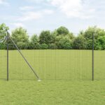 vidaXL Euro oplotenie s 7 hrotmi 1.5x10 m Galvanizovaná oceľ sivá