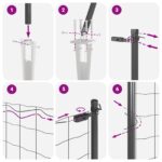 vidaXL Euro oplotenie s 7 hrotmi 1.5x10 m Galvanizovaná oceľ sivá – Obrázok 12