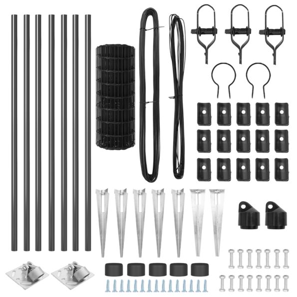 vidaXL Euro plot s 7 hrotmi 0.8x10 m pozinkovaná oceľ sivá – Obrázok 5