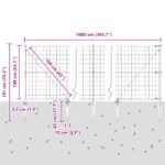 vidaXL Euro plot s 7 bodovými stĺpikmi 1,4x10 m pozinkovaná oceľ šedá – Obrázok 13