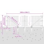 vidaXL Euro plot s 13 špičkami 0.6x25 m pozinkovaná oceľ sivá – Obrázok 13