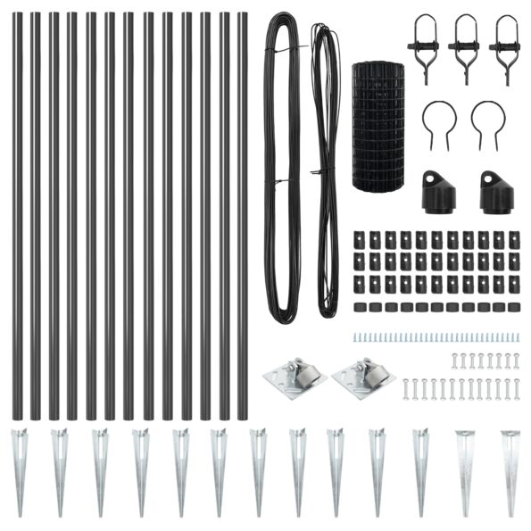 vidaXL Euro plot s 13 špičkami 0.6x25 m pozinkovaná oceľ sivá – Obrázok 5