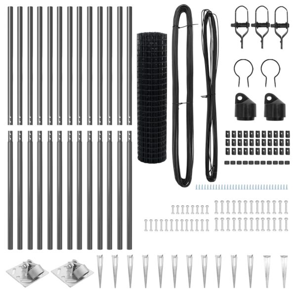 vidaXL Euro plot s 13 kotvami 1.2x25 m Pozinkovaná oceľ Sivá – Obrázok 5