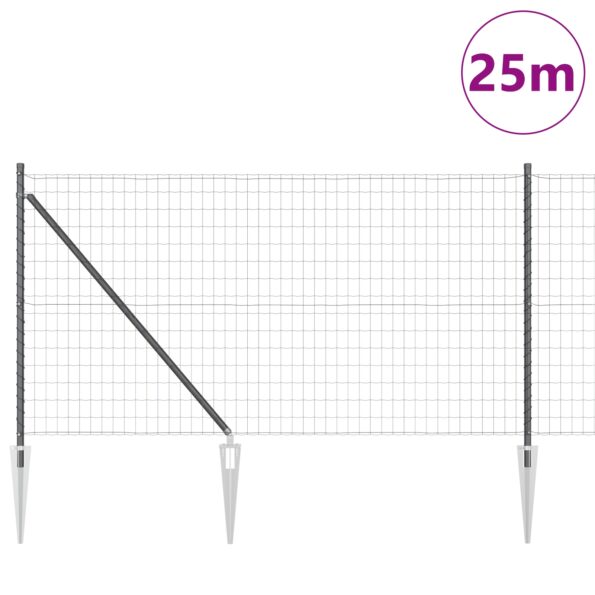 3350674_3.jpg vidaXL Euro Oplotenie s 13 Kôlmi 1x25 m Pozinkovaná Oceľ Šedá – Obrázok 3