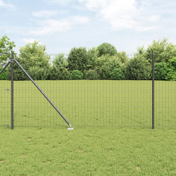 3350675_1.jpg vidaXL Euro Fence s 13 hrotovými stĺpikmi 1.2x25 m pozinkovaná oceľ sivá – Obrázok 1