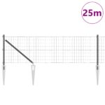 vidaXL Euro plot s 13 hrotmi 0.4x25 m pozinkovaná oceľ šedá – Obrázok 3