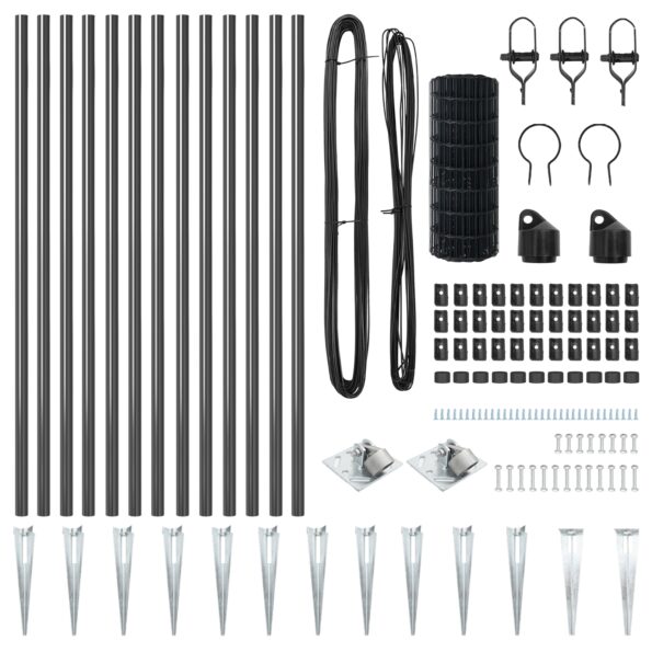 vidaXL Euro plot s 13 hrotmi 0.4x25 m pozinkovaná oceľ šedá – Obrázok 5