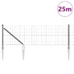 vidaXL Euro plot s 13 špicatými stĺpikmi 0.6x25 m Pozinkovaný oceľový šedý – Obrázok 3