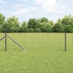 vidaXL Euro plot s 13 špicatými stĺpikmi 0,4x50 m pozinkovaná oceľ sivá