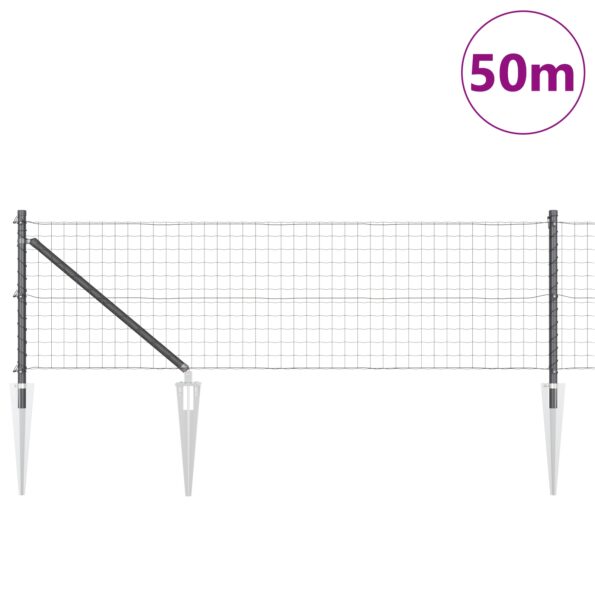 3350691_3.jpg vidaXL Euro plot s 13 špicatými stĺpikmi 0,4x50 m pozinkovaná oceľ sivá – Obrázok 3