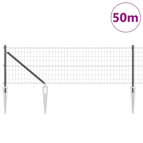 3350693_3.jpg vidaXL Euro plot s 13 bodcami 0.4x50 m pozinkovaná oceľ sivá – Obrázok 3