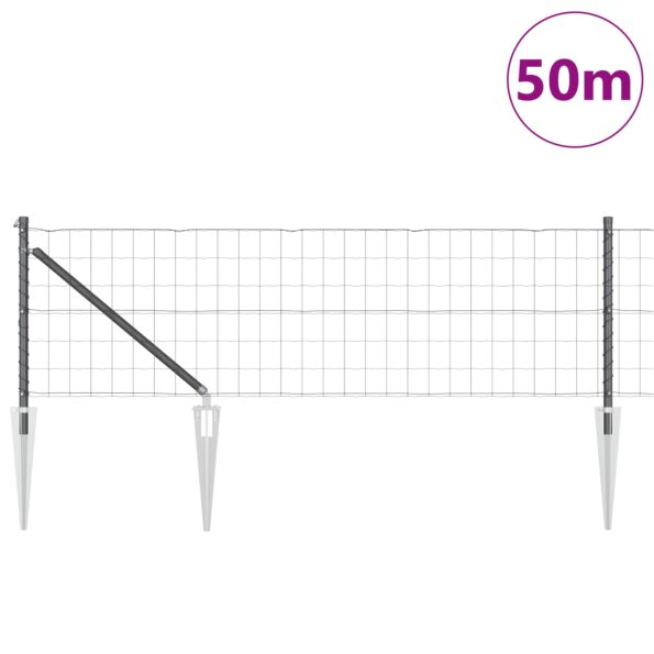 3350697_3.jpg vidaXL Euro oplotenie s 13 stĺpikmi 0.4x50 m pozinkovaná oceľ šedá – Obrázok 3