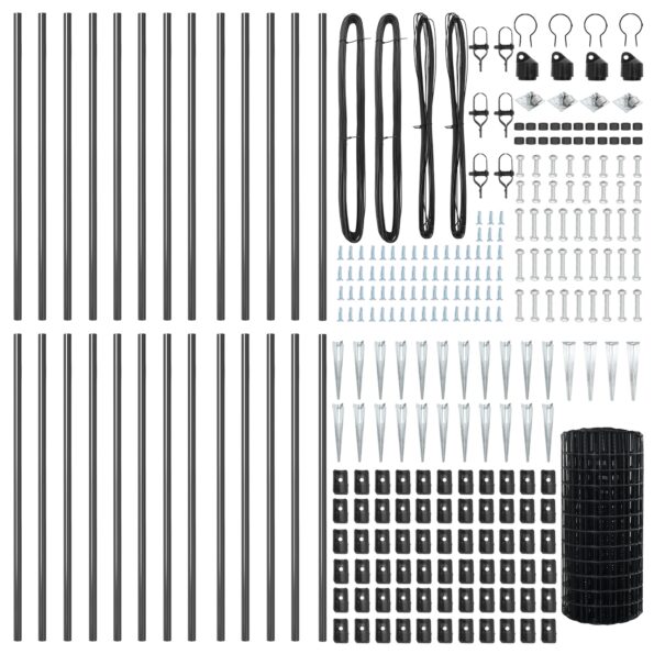 vidaXL Euro Plot s 13 Hrotovými Stĺpikmi 0.4x50 m Pozinkovaná Oceľ Sivá – Obrázok 5