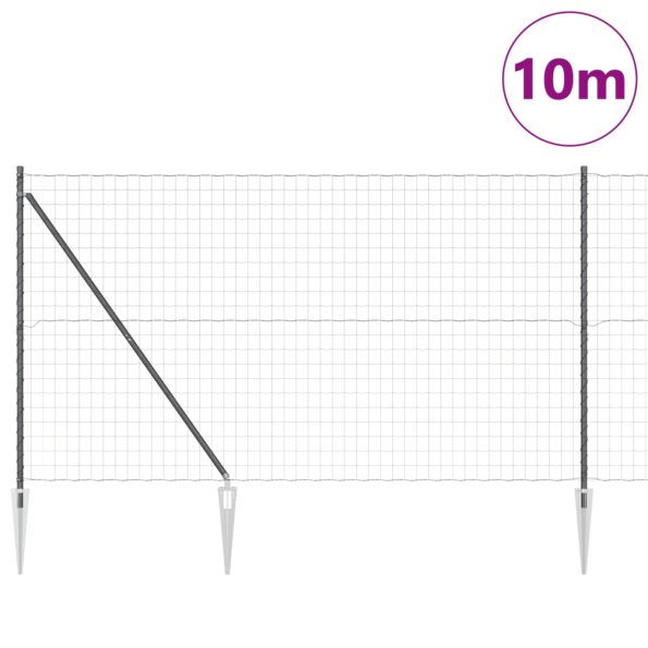 3350708_3.jpg vidaXL Euro Plot so 7 špicatými stĺpikmi 1.6x10 m Pozinkovaná oceľ Sivá – Obrázok 3