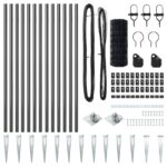 vidaXL Euro Plot Sivý Sada 2 Sivý Kov 25 x 1 m Trvácny Euro Plot – Obrázok 5