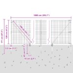 vidaXL Euro plot so 7 hrotovými stĺpmi 1.2x10 m Pozinkovaná oceľ – Obrázok 13