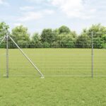 vidaXL Euro plot so 7 špicovými stĺpikmi 1,4x10 m pozinkovaná oceľ