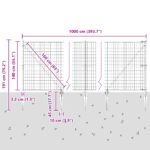 vidaXL Euro plot so 7 špicovými stĺpikmi 1,4x10 m pozinkovaná oceľ – Obrázok 13