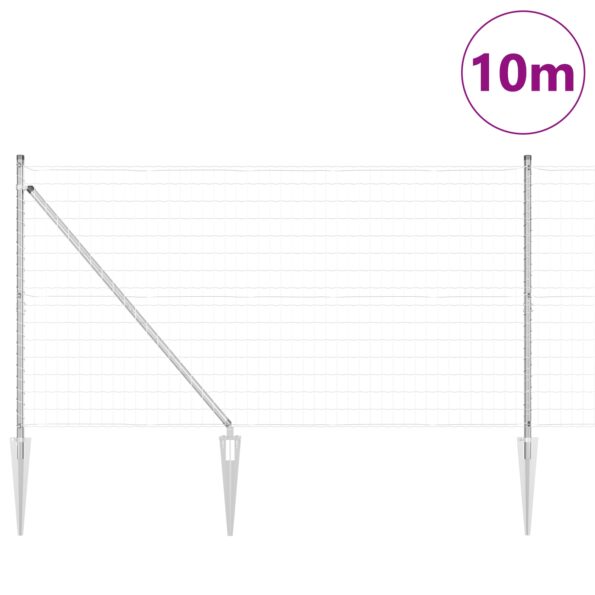 3350729_3.jpg vidaXL Euro plot so 7 špicovými stĺpikmi 1,4x10 m pozinkovaná oceľ – Obrázok 3