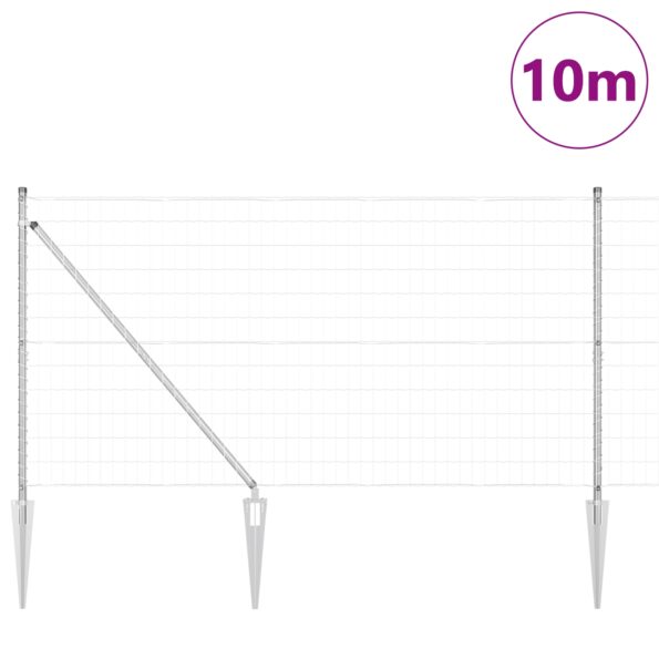 vidaXL Euro oplotenie so 7 hrotmi 1.4x10 m pozinkovaná oceľ – Obrázok 3