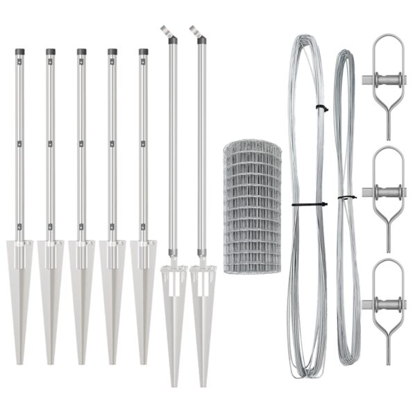 vidaXL Euro plot so 7 špicovými stĺpikmi 0.6x10 m pozinkovanej ocele – Obrázok 5