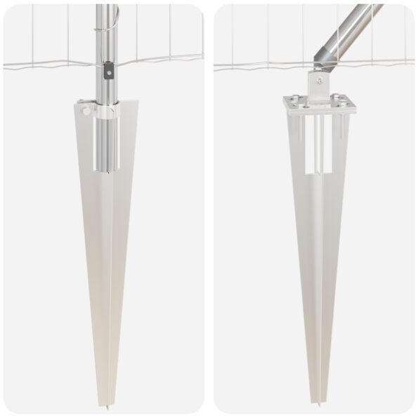 vidaXL Euro plot so 13 špicatými stĺpikmi 0.4x50 m pozinkovaná oceľ – Obrázok 9