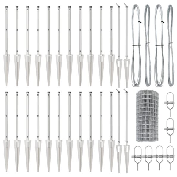3350785_5.jpg vidaXL Euro Oplotenie s 13 Spike Stĺpikmi 0,6x50 m Pozinkovaná Oceľ – Obrázok 5