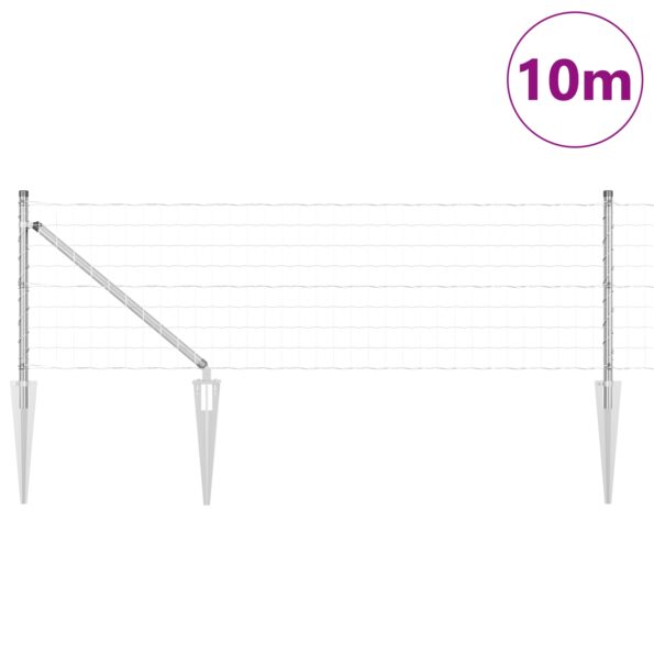 vidaXL Euro Plot s 7 Hrotovými Stĺpikmi 0.6x10 m Pozinkovaná Oceľ – Obrázok 3