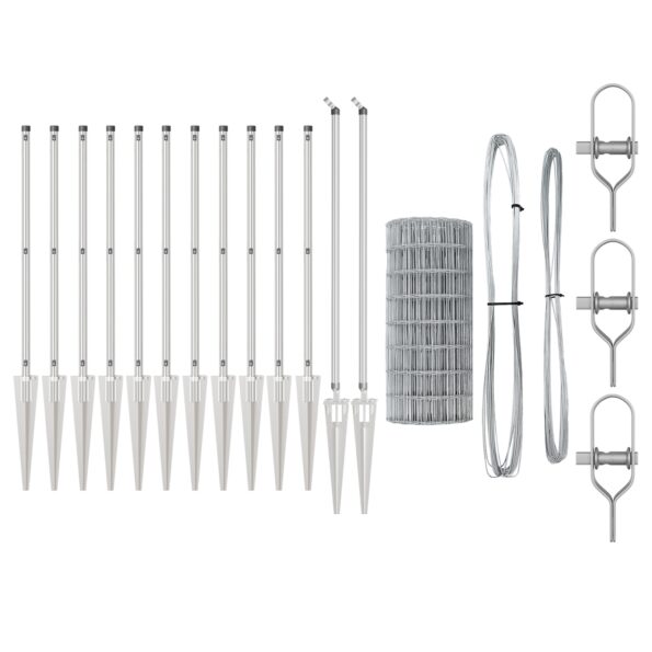 vidaXL Euro oplôtok so 7 špicatými stĺpmi 1x10 m Pozinkovaná oceľ – Obrázok 4