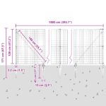 vidaXL Euro plot s 7 špicatými stĺpmi 1.2x10 m pozinkovaná oceľ – Obrázok 13