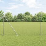 vidaXL Euro plot s 7 hrotmi 1,6x10 m pozinkovaná oceľ