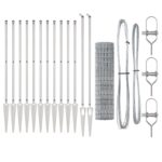 VidaXL Euro plot s 13 špicatými stĺpikmi 1.2x25 m pozinkovaná oceľ – Obrázok 4