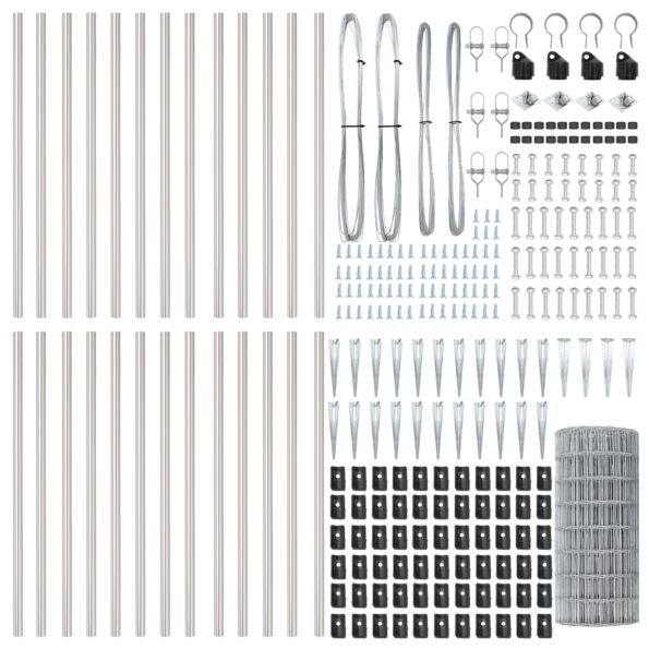vidaXL Euro plot s 13 spike posts 0.6x50 m pozinkovaná oceľ – Obrázok 6