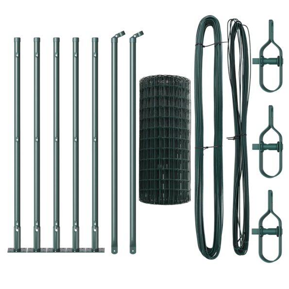 vidaXL Euro Oplotenie s 7 Flanged Posts 0.6x10 m Pozinkovaná Oceľ – Obrázok 4