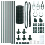 vidaXL Euro Oplotenie s 7 Flanged Posts 0.6x10 m Pozinkovaná Oceľ – Obrázok 5