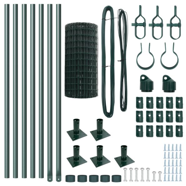 vidaXL Euro Oplotenie s 7 Flanged Posts 0.6x10 m Pozinkovaná Oceľ – Obrázok 5