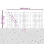 vidaXL Euro plot s 7 prírubovými stĺpmi 1x10 m z pozinkovanej ocele – Obrázok 13