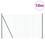 vidaXL Plot s podperou Zelená 1,4 x 10 m Ocel a PVC – Obrázok 3