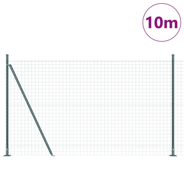 vidaXL Plot s podperou Zelená 1,4 x 10 m Ocel a PVC – Obrázok 3