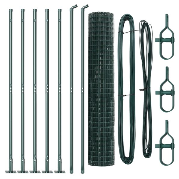 vidaXL Plot s podperou Zelená 1,4 x 10 m Ocel a PVC – Obrázok 4