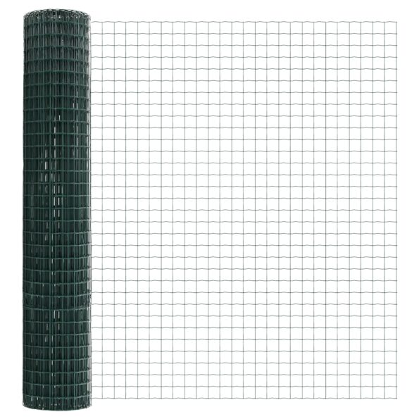 vidaXL Plot s podperou Zelená 1,4 x 10 m Ocel a PVC – Obrázok 6
