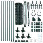 vidaXL Euro plot s 7 plochými stĺpikmi 0.6x10 m pozinkovaná oceľ – Obrázok 5